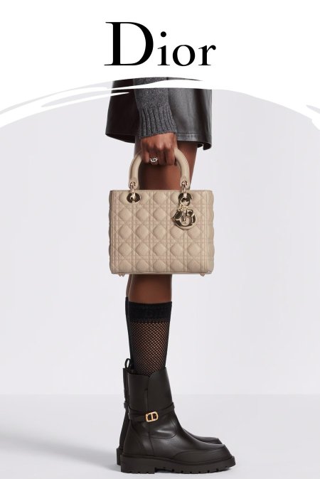 شنطة - Lady Dior ( ٢٣ سم ) / شامل علبة  - ديور - كاكي <br> <span class='text-color-warm'>نفدت الكمية</span>